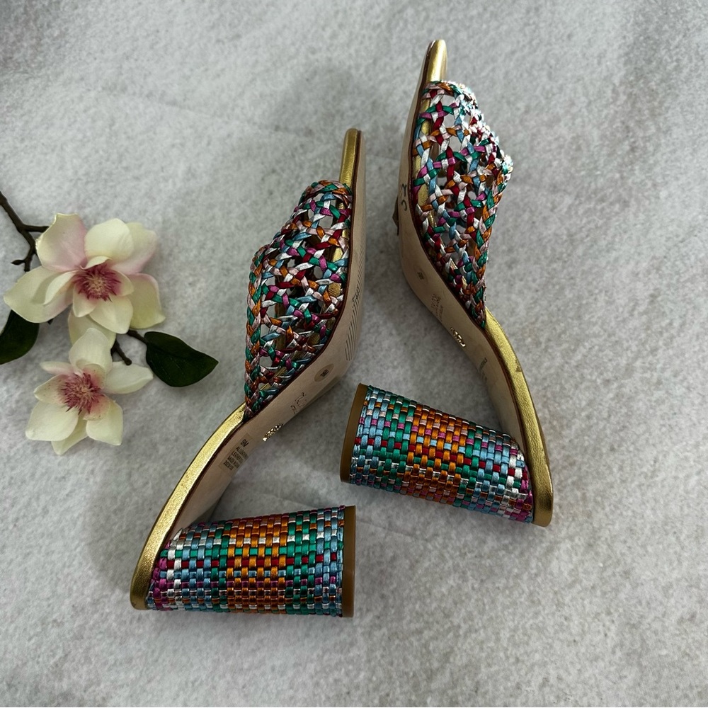 Antonio Melani x The Nat Note Riviera Rainbow Woven Metallic Slip-On Mules - Picture 9 of 16